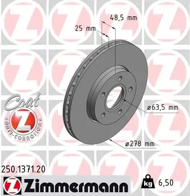 Гальмівні диски передні 250137120 Zimmermann