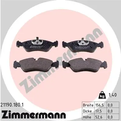 Передні тормозні колодки 211901801 Zimmermann
