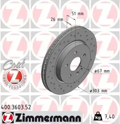 Гальмівні диски передні 400360352 Zimmermann