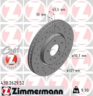 Гальмівні диски передні 430262952 Zimmermann