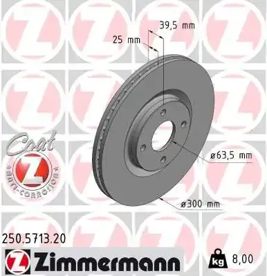 Гальмівні диски передні 250571320 Zimmermann