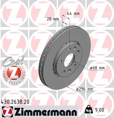 Гальмівні диски передні 430263820 Zimmermann
