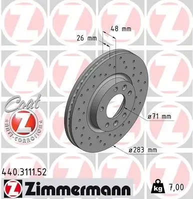 Гальмівні диски передні 440311152 Zimmermann