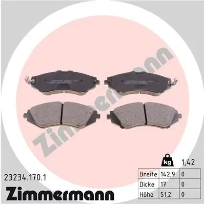 Передні тормозні колодки 232341701 Zimmermann