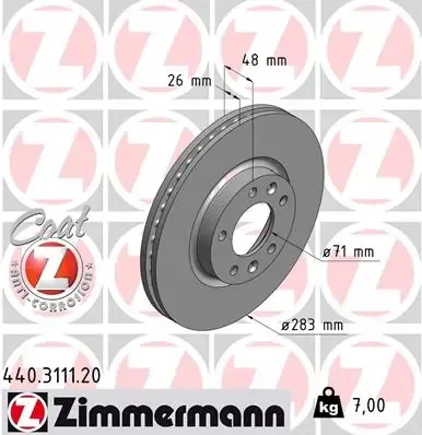 Гальмівні диски передні 440311120 Zimmermann