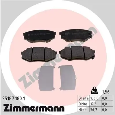 Передні тормозні колодки 251871801 Zimmermann