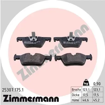 Задні гальмівні колодки 253071751 Zimmermann