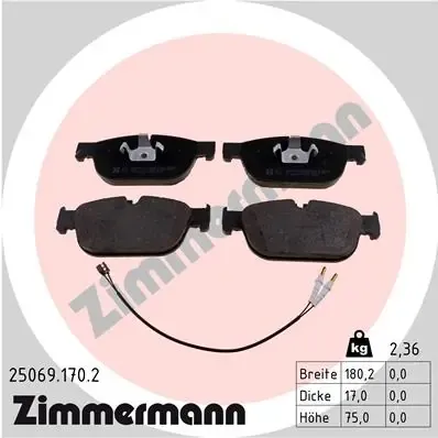Передні тормозні колодки 250691702 Zimmermann