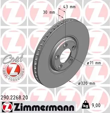 Гальмівні диски передні 290226820 Zimmermann