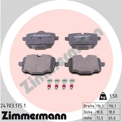 Задні гальмівні колодки 247031751 Zimmermann
