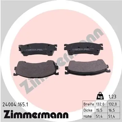 Передні тормозні колодки 240041651 Zimmermann
