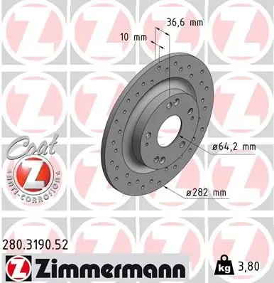 Гальмівні диски 280319052 Zimmermann
