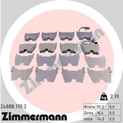 Передні тормозні колодки 248881702 Zimmermann