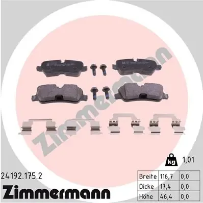 Задні гальмівні колодки 241921752 Zimmermann