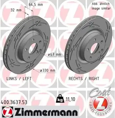 Гальмівні диски передні 400363753 Zimmermann