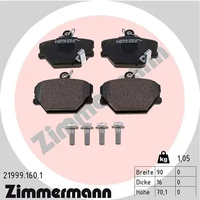 Передні тормозні колодки 219991601 Zimmermann