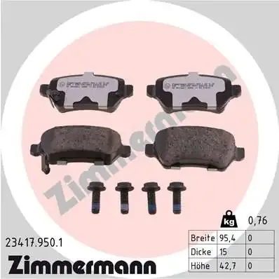 Задні гальмівні колодки 234179501 Zimmermann