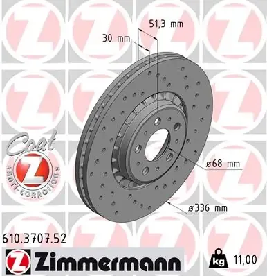 Гальмівні диски передні 610370752 Zimmermann