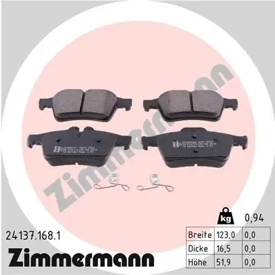 Задні гальмівні колодки 241371681 Zimmermann