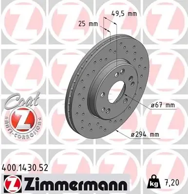 Гальмівні диски передні 400143052 Zimmermann