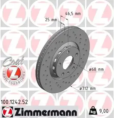 Гальмівні диски передні 100124252 Zimmermann