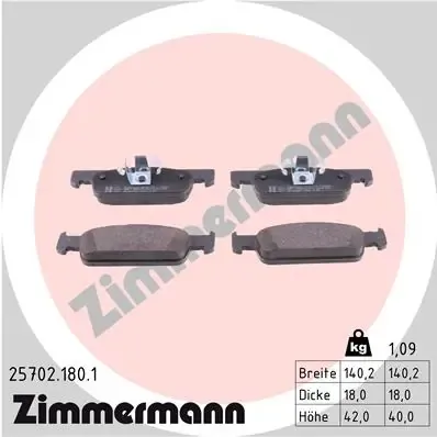 Передні тормозні колодки 257021801 Zimmermann