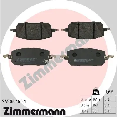 Передні тормозні колодки 265061601 Zimmermann