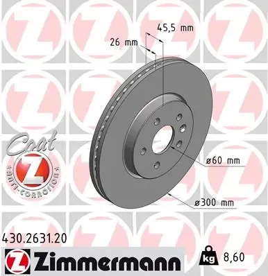 Гальмівні диски передні 430263120 Zimmermann