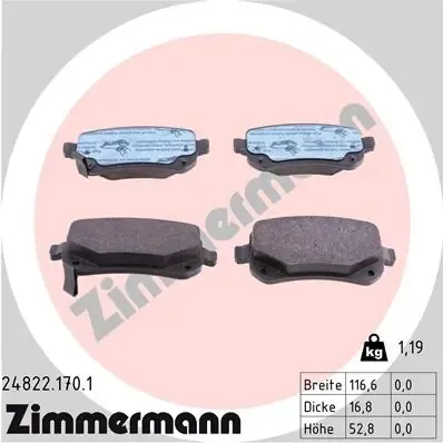 Задні гальмівні колодки 248221701 Zimmermann