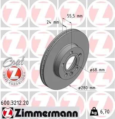Гальмівні диски передні 600321220 Zimmermann