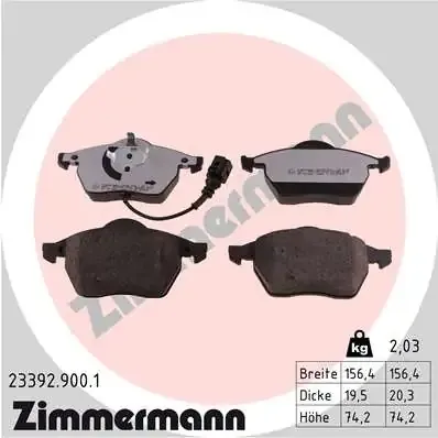 Передні тормозні колодки 233929001 Zimmermann