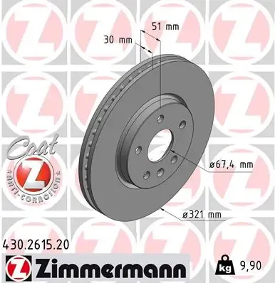 Гальмівні диски передні 430261520 Zimmermann