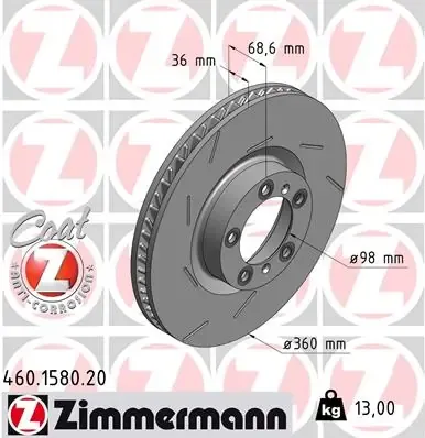 Гальмівні диски передні 460158020 Zimmermann