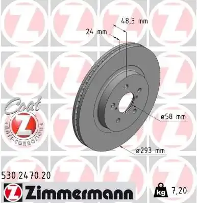 Гальмівні диски передні 530247020 Zimmermann