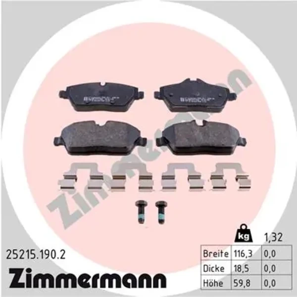 Задні гальмівні колодки 252151902 Zimmermann