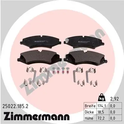 Передні тормозні колодки 250221852 Zimmermann