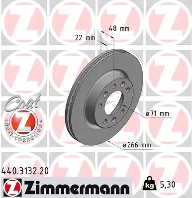 Гальмівні диски передні 440313220 Zimmermann