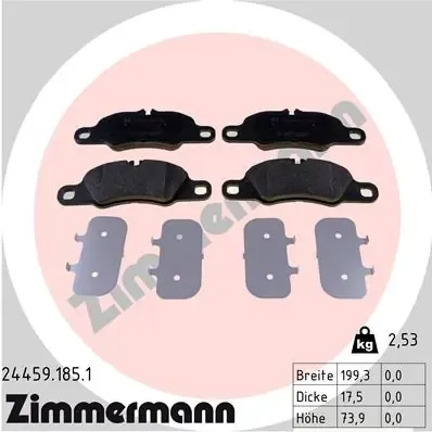 Передні тормозні колодки 244591851 Zimmermann
