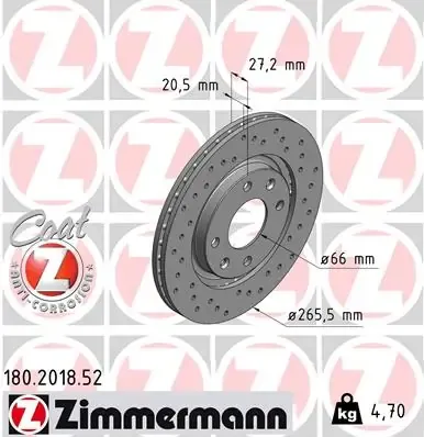 Гальмівні диски передні 180201852 Zimmermann