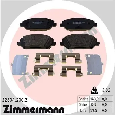 Передні тормозні колодки 228042002 Zimmermann