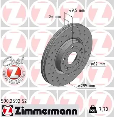 Гальмівні диски передні 590259252 Zimmermann
