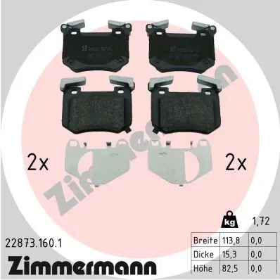 Задні гальмівні колодки 228731601 Zimmermann