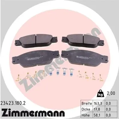 Передні тормозні колодки 234231802 Zimmermann