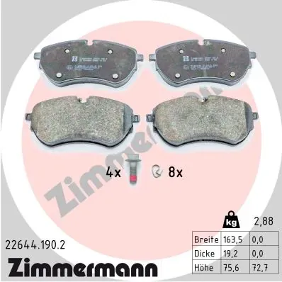 Передні тормозні колодки 226441902 Zimmermann