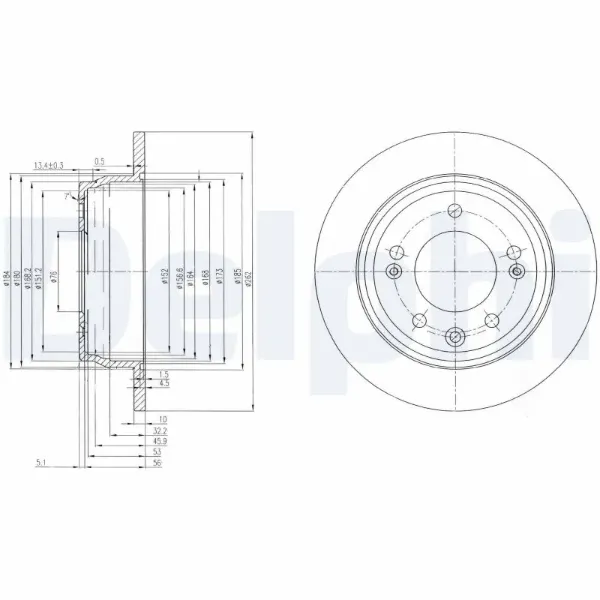 Гальмівні диски передні BG4082C Delphi