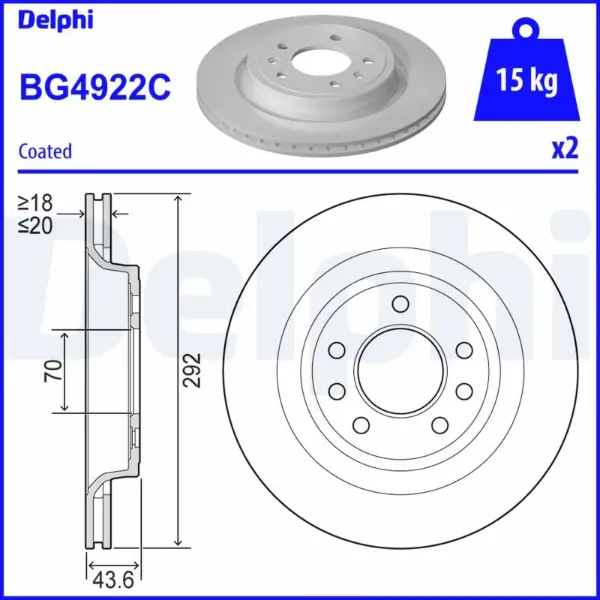 Гальмівні диски BG4922C Delphi