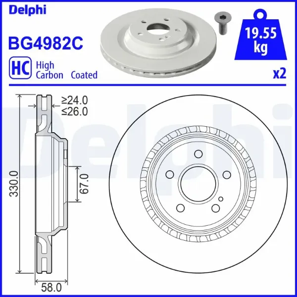Гальмівні диски BG4982C Delphi