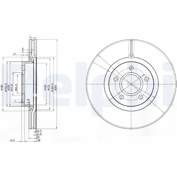Гальмівні диски передні BG3895 Delphi