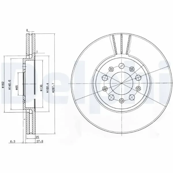 Гальмівні диски передні BG3035C Delphi