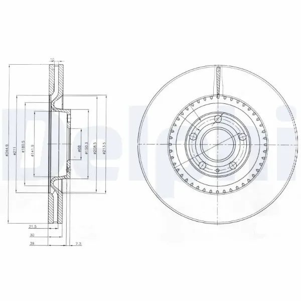 Гальмівні диски передні BG9003 Delphi